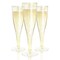 200 Disposable Champagne Flutes Gold Glitter Glass, 4.5Oz Plastic Champagne Cups